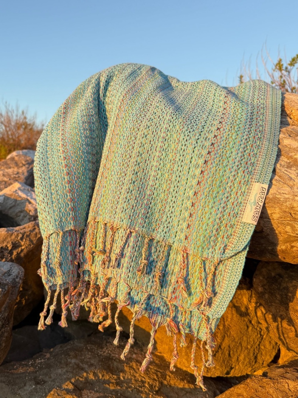 Ahi Rag Turquoise — Salt Rag™ Sand-Resistant Turkish Beach Towel